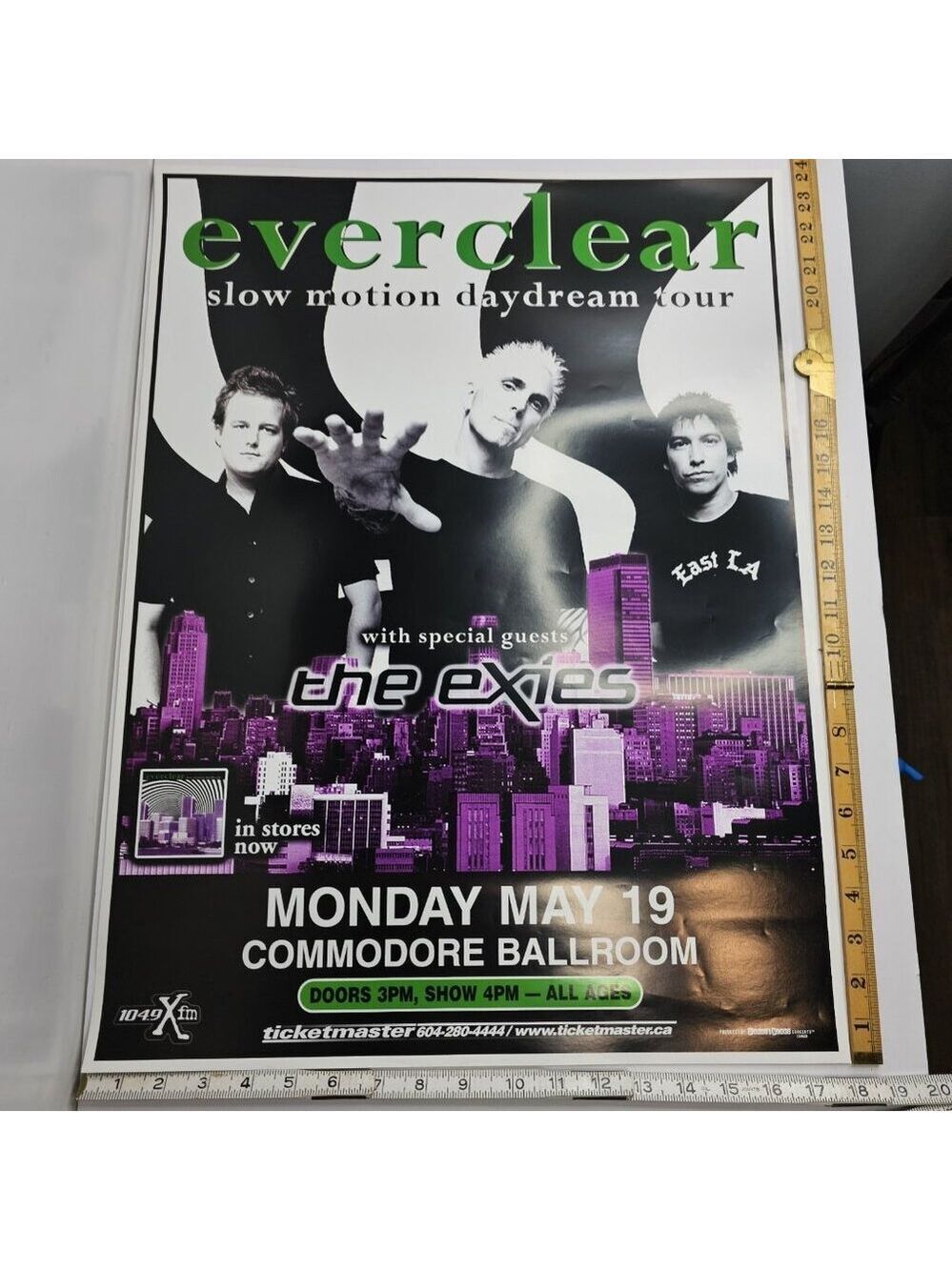 Everclear Slow Motion Daydream Tour Poster Commodore Ballroom May 19 Vancouver